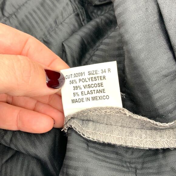 Berle Gray Flat Front Dress Pant Size 34R NWT - Picture 4 of 6